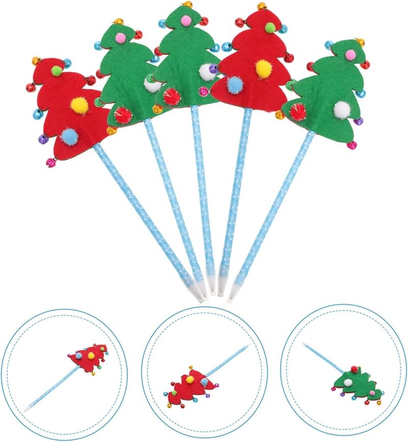 Christmas Themed Ballpoint Pens 5pcs Fun Cartoon Design For School Crafts Holiday Greetings - Image 3